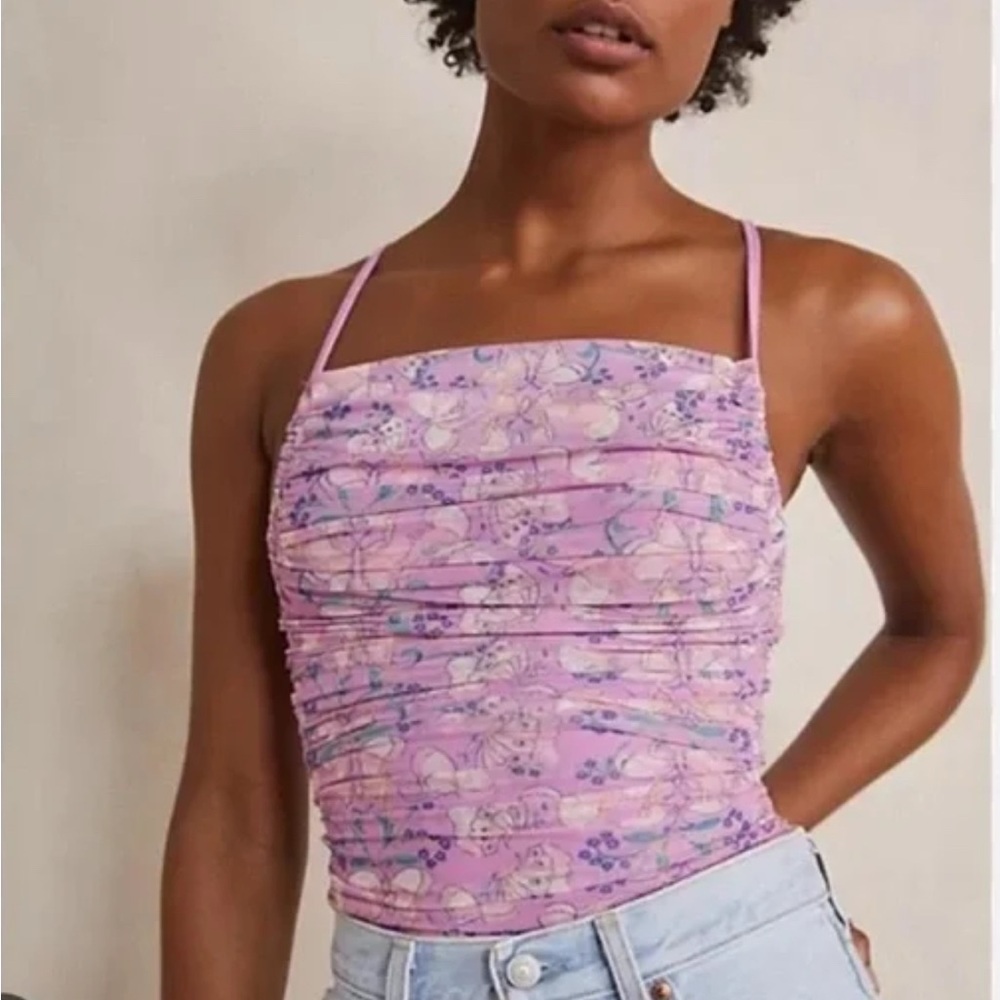 Butterfly floral bodysuit